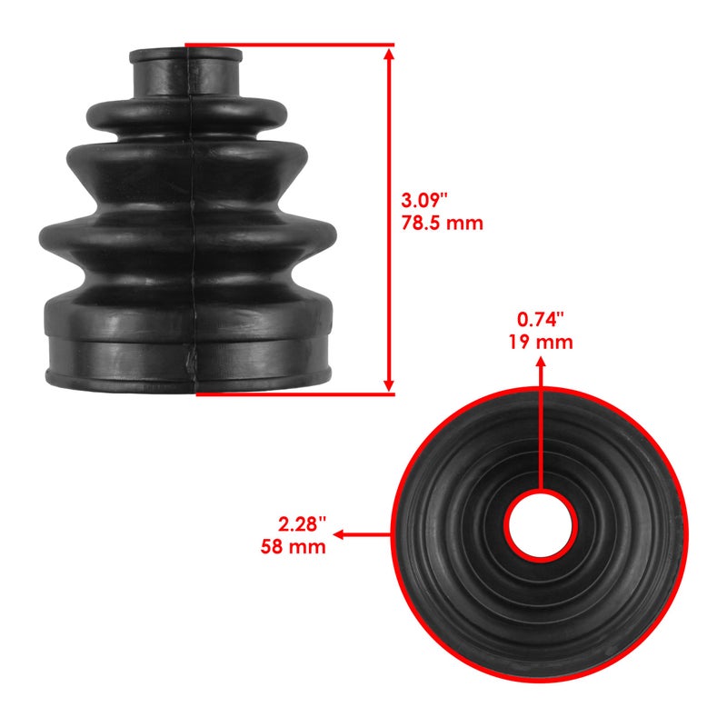 Caltric Front Axle Inner Outer Cv Boot Kit Compatible with Yamaha Big Bear 350 Yfm350Fw 4X4 1987-1997 - Image 3